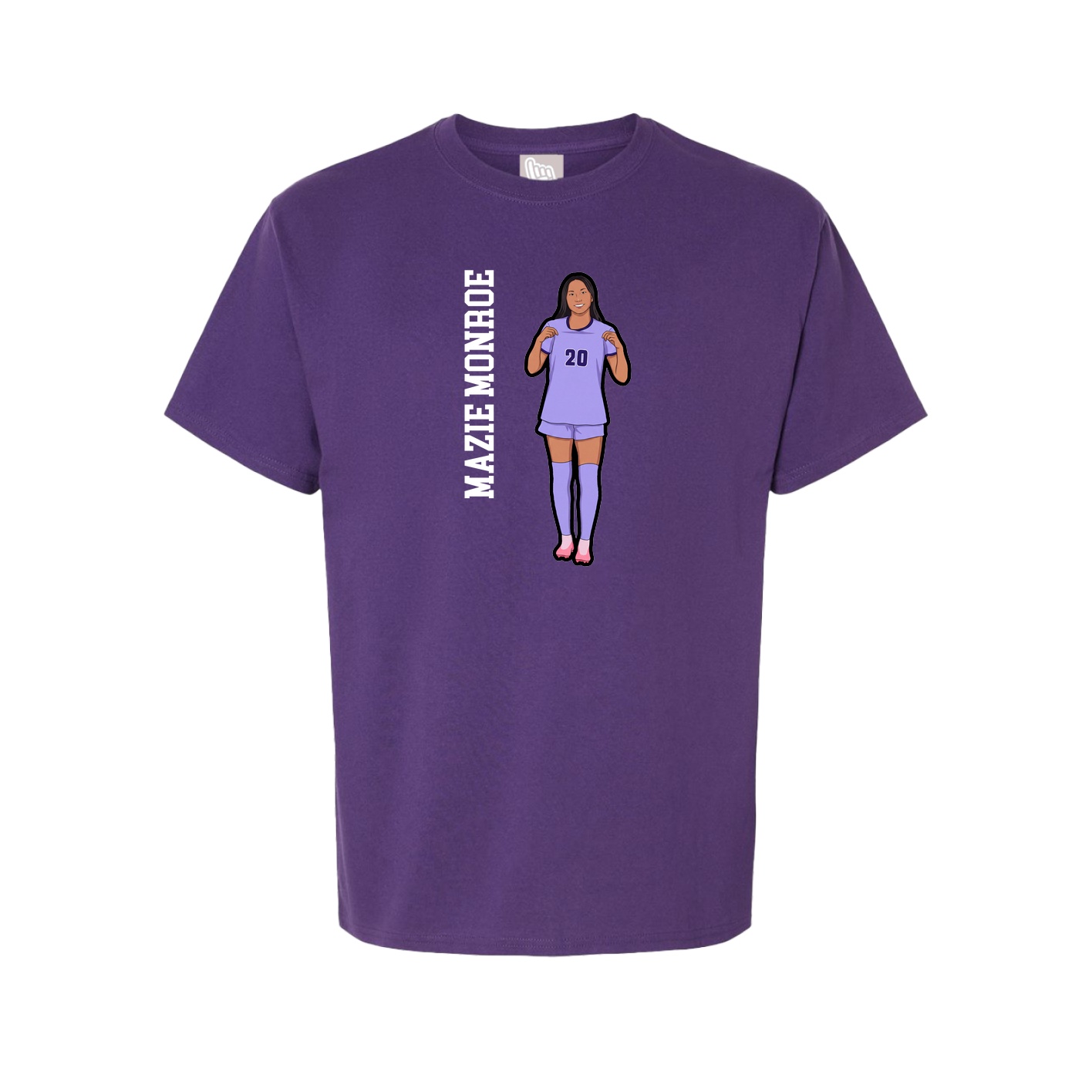 Youth Tee — Name Vertical in Purple