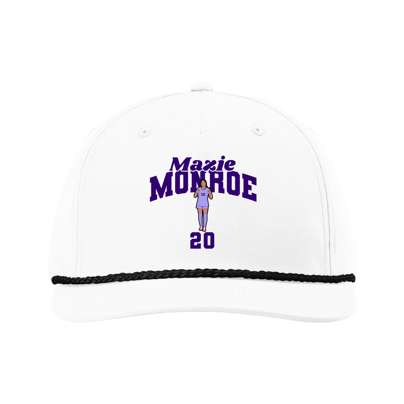 Five-Panel Classic Rope Cap — Signature Arch in White