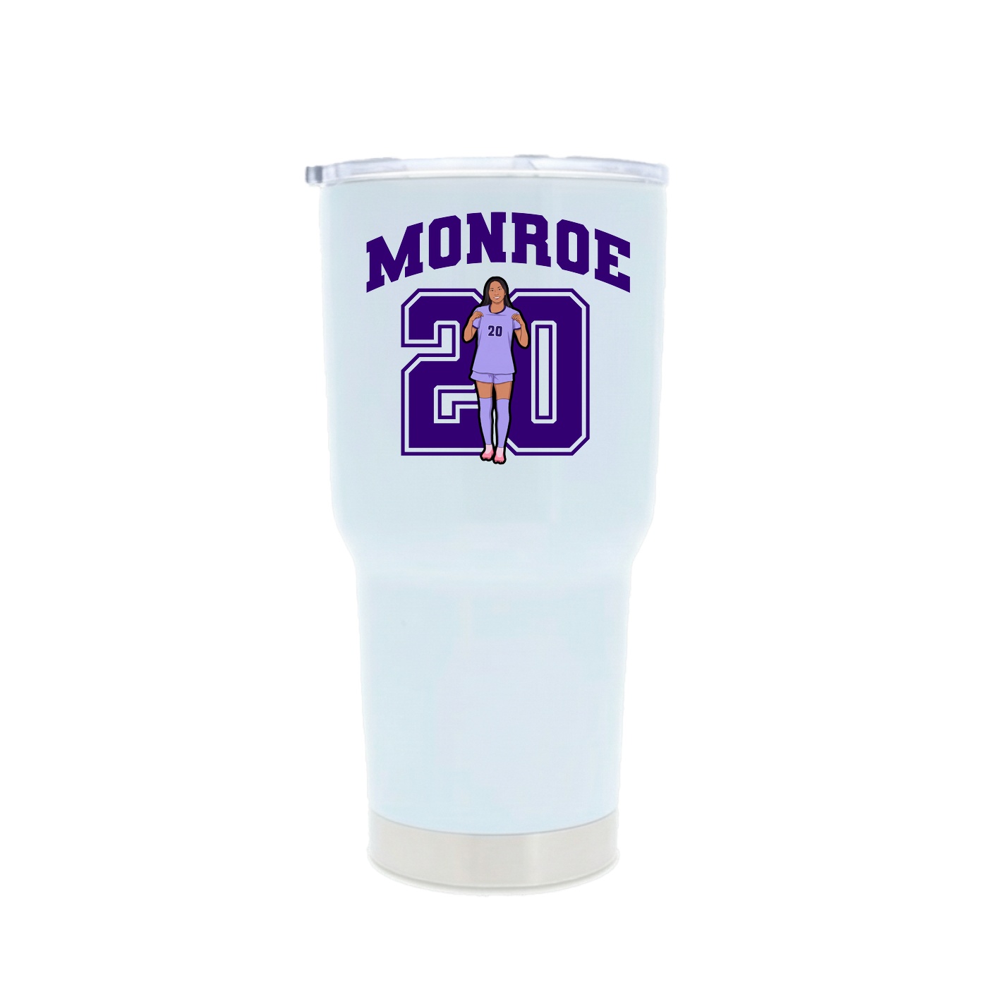 30oz Stainless Steel Tumbler — Number in White