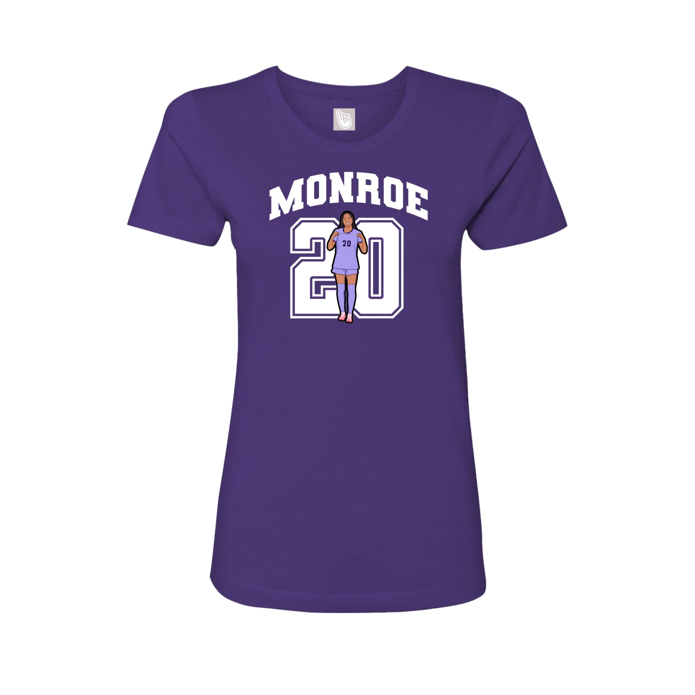Fitted Women's Tee — Number in Purple