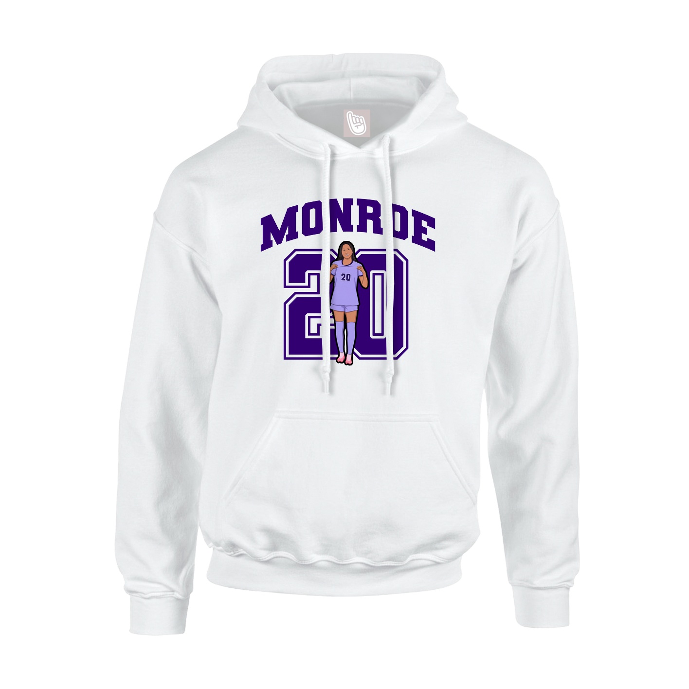 Hoodie — Number in White
