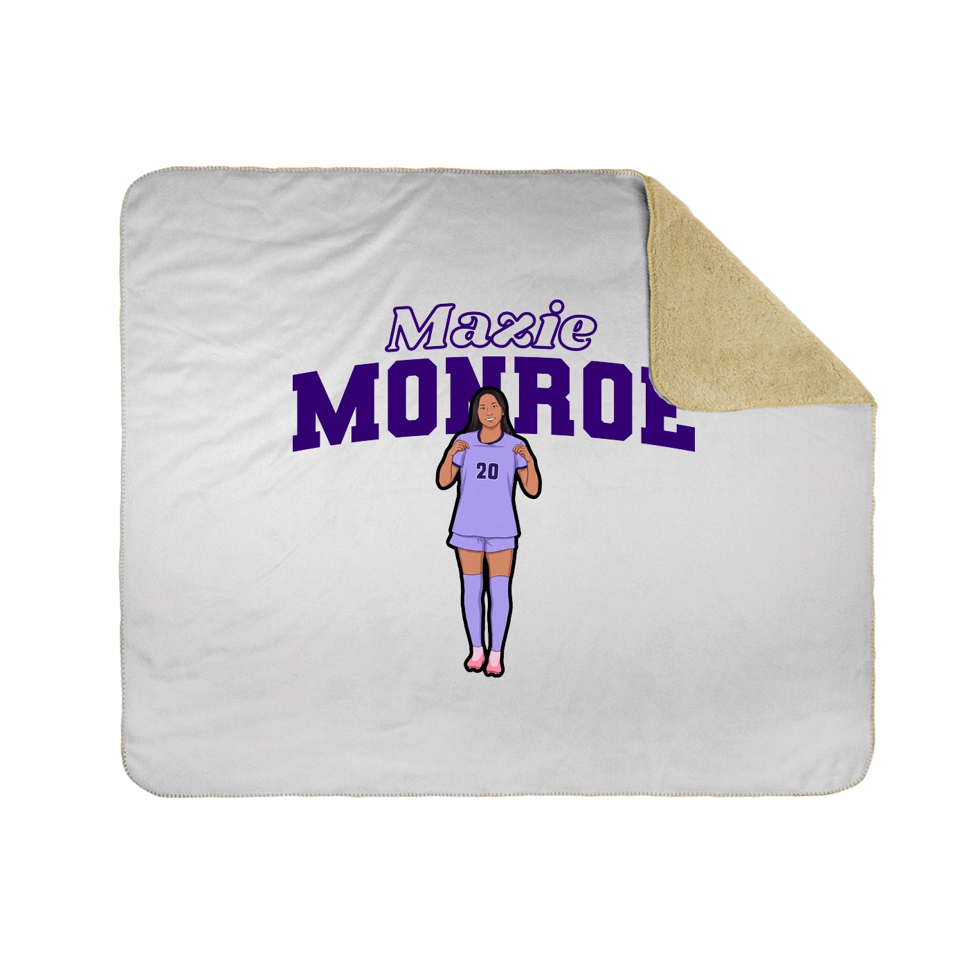 Throw Blanket — Name Arch in White