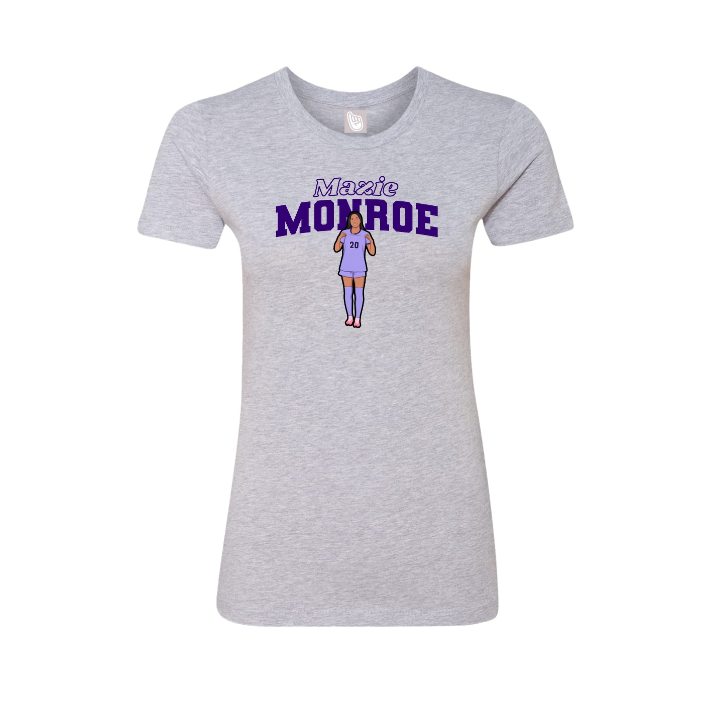Fitted Women's Tee — Name Arch in Grey