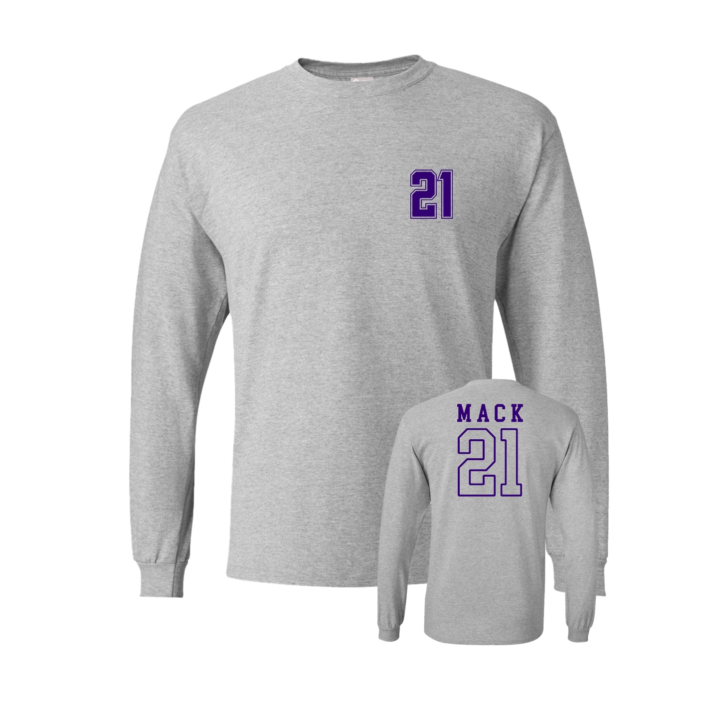 Long Sleeve Tee — Chest Back in Grey