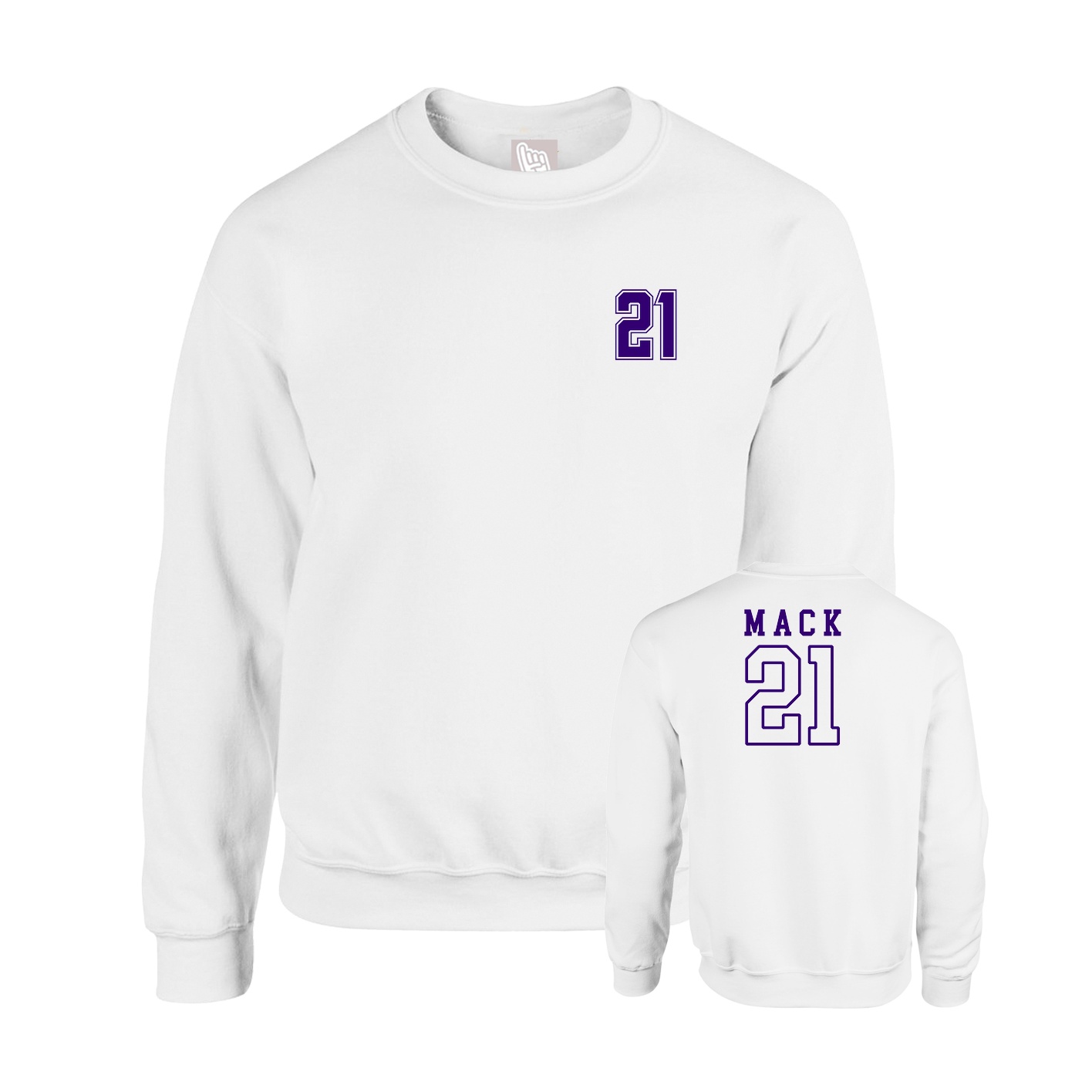 Fleece Crew — Chest Back in White