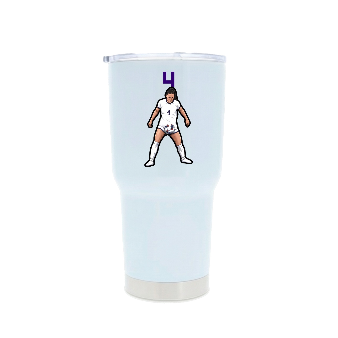 30oz Stainless Steel Tumbler — Number Top in White