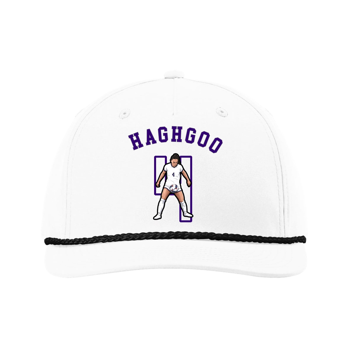 Five-Panel Classic Rope Cap — Shirsey Arch in White