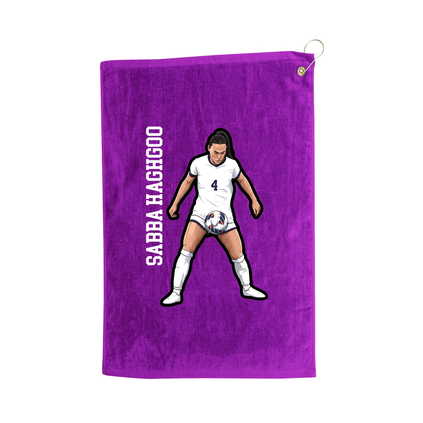 Golf Towel — Name Vertical in Purple