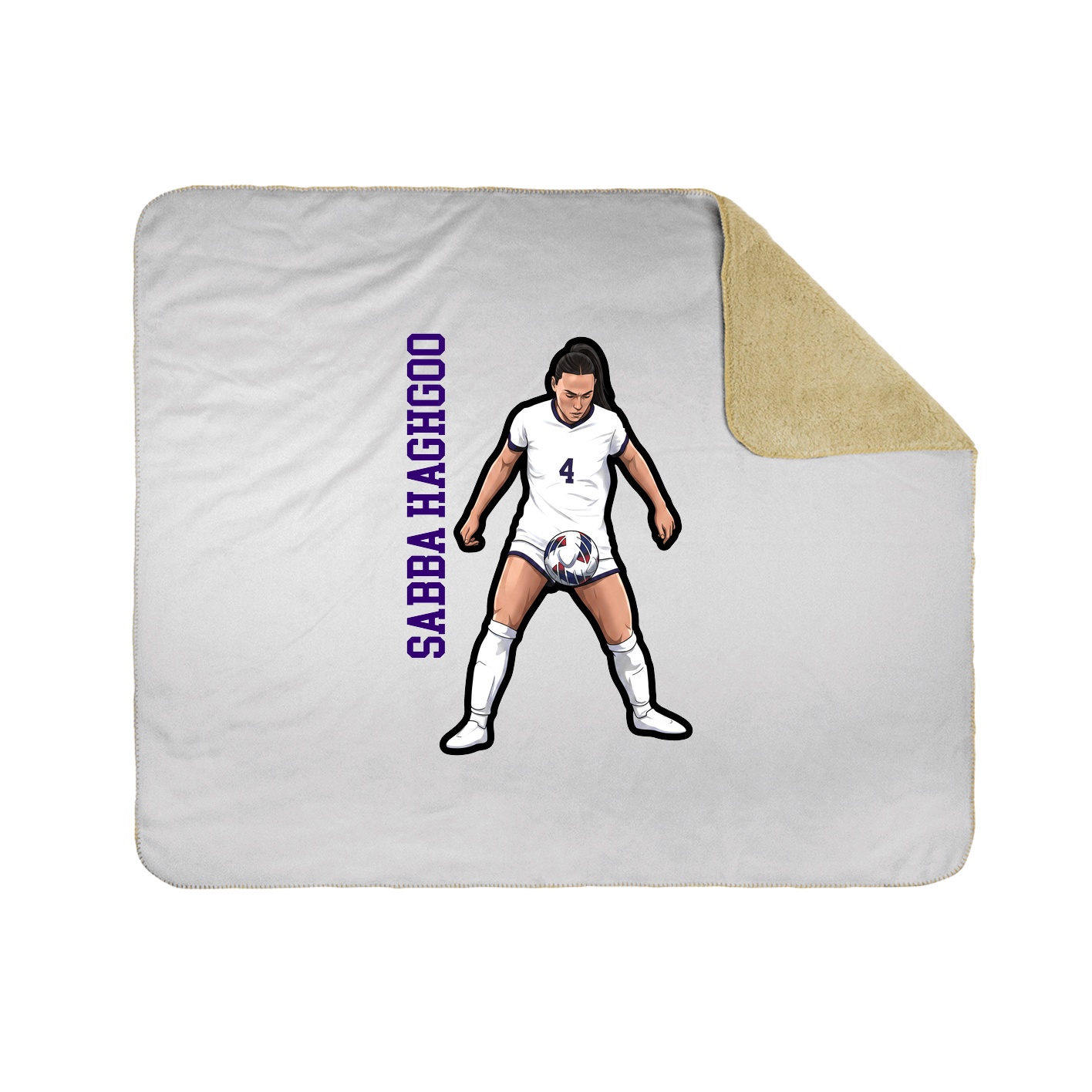 Throw Blanket — Name Vertical in White
