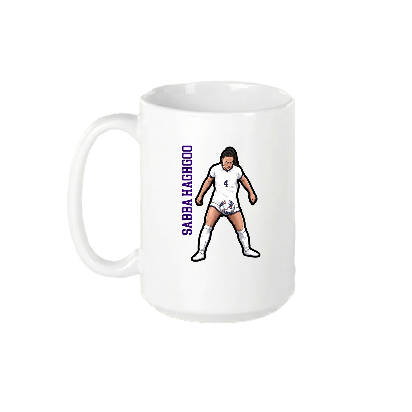 15oz Coffee Mug — Name Vertical in White