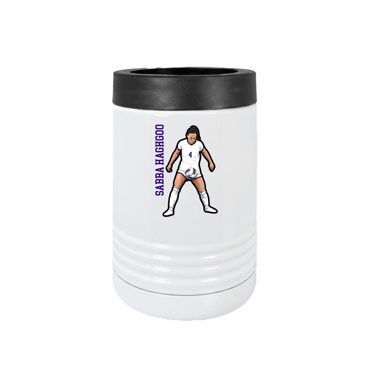 Beverage Holder — Name Vertical in White