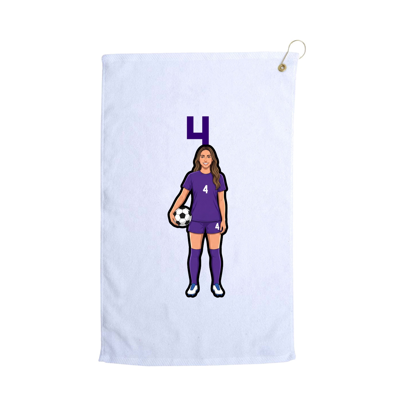 Golf Towel — Number Top in White