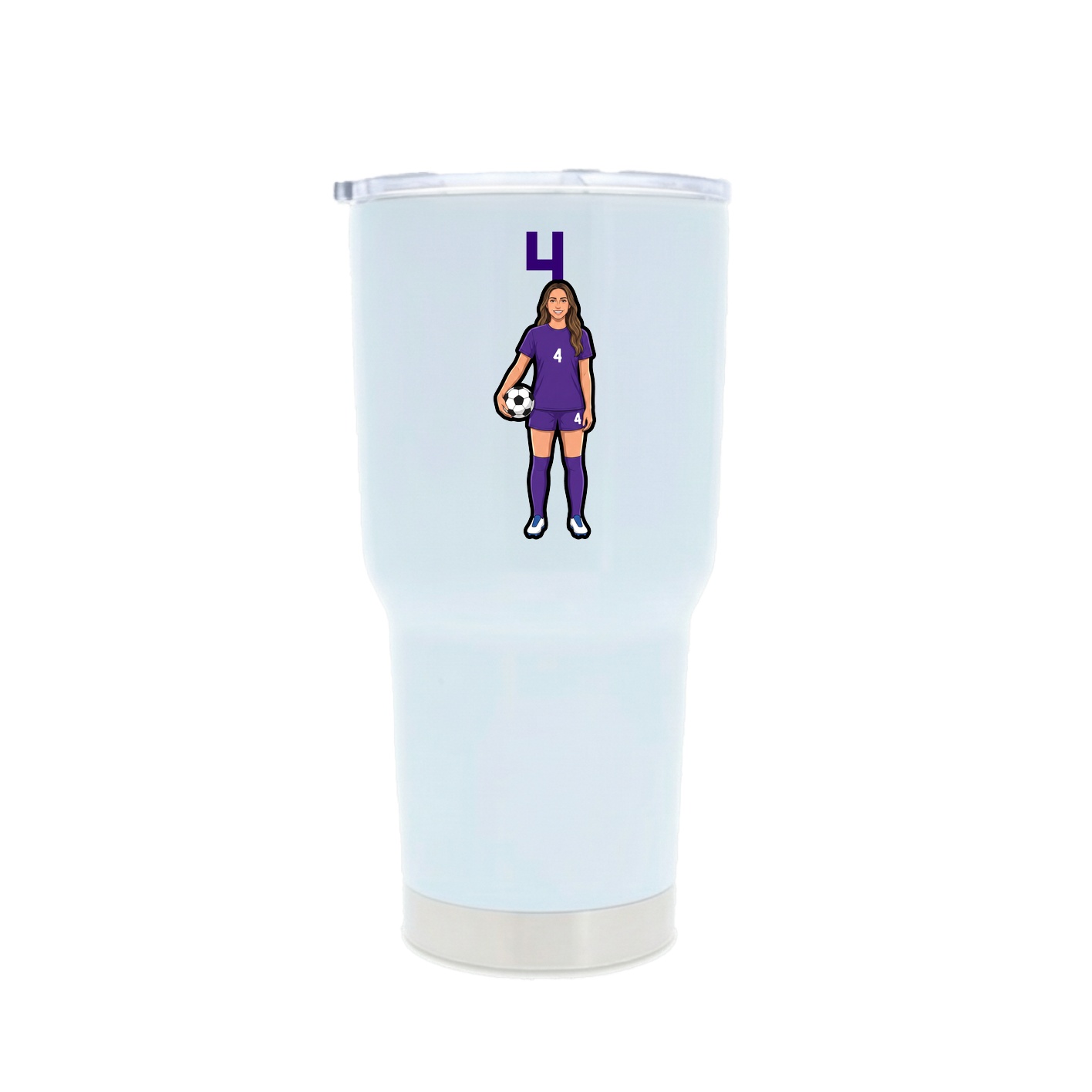 30oz Stainless Steel Tumbler — Number Top in White