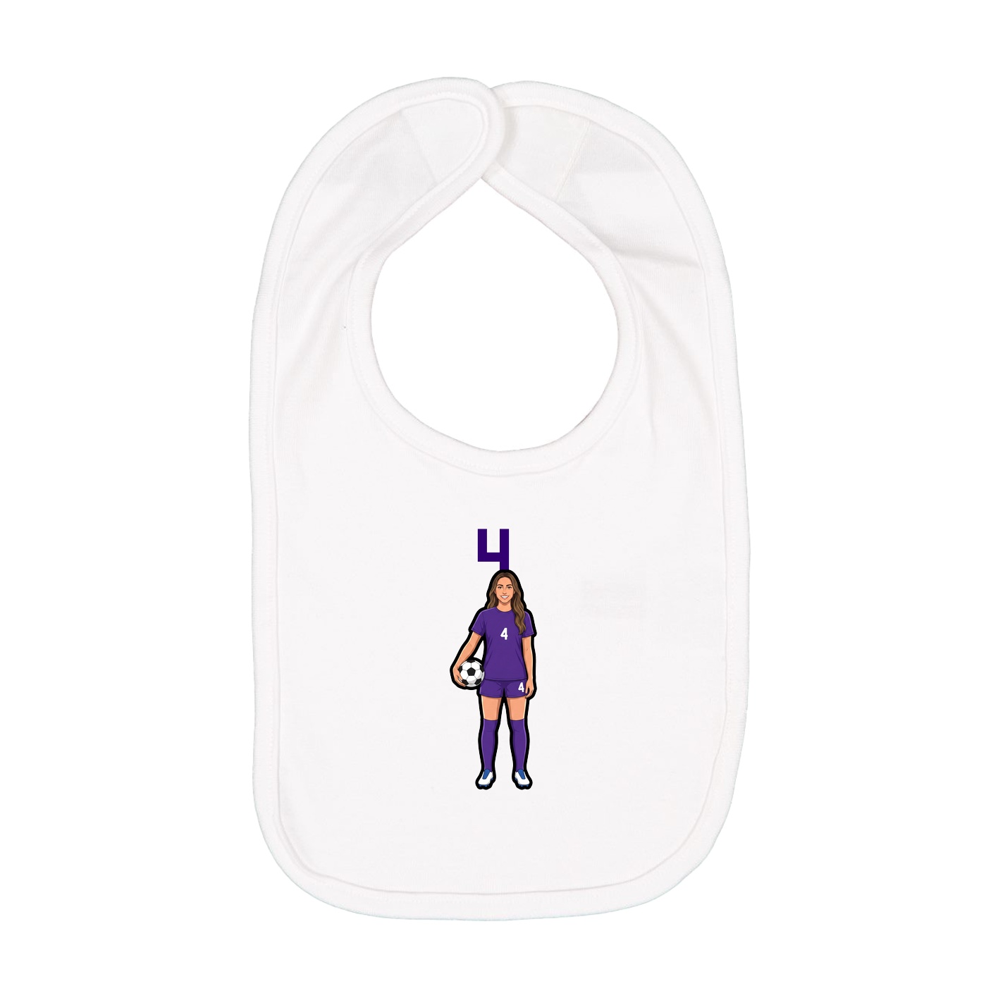 Infant Bib — Number Top in White