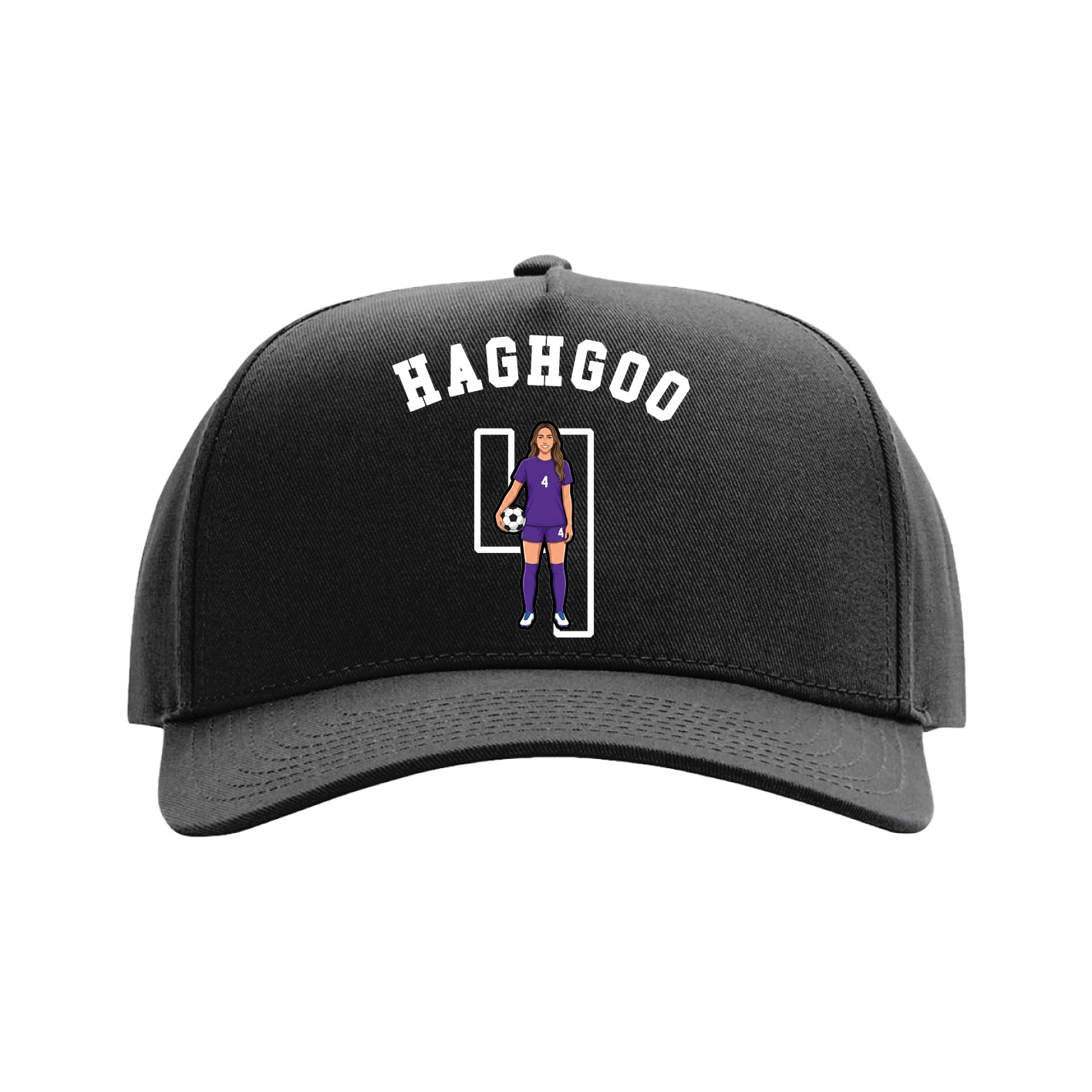Full Fabric Five-Panel Champ Cap — Shirsey Arch in Black