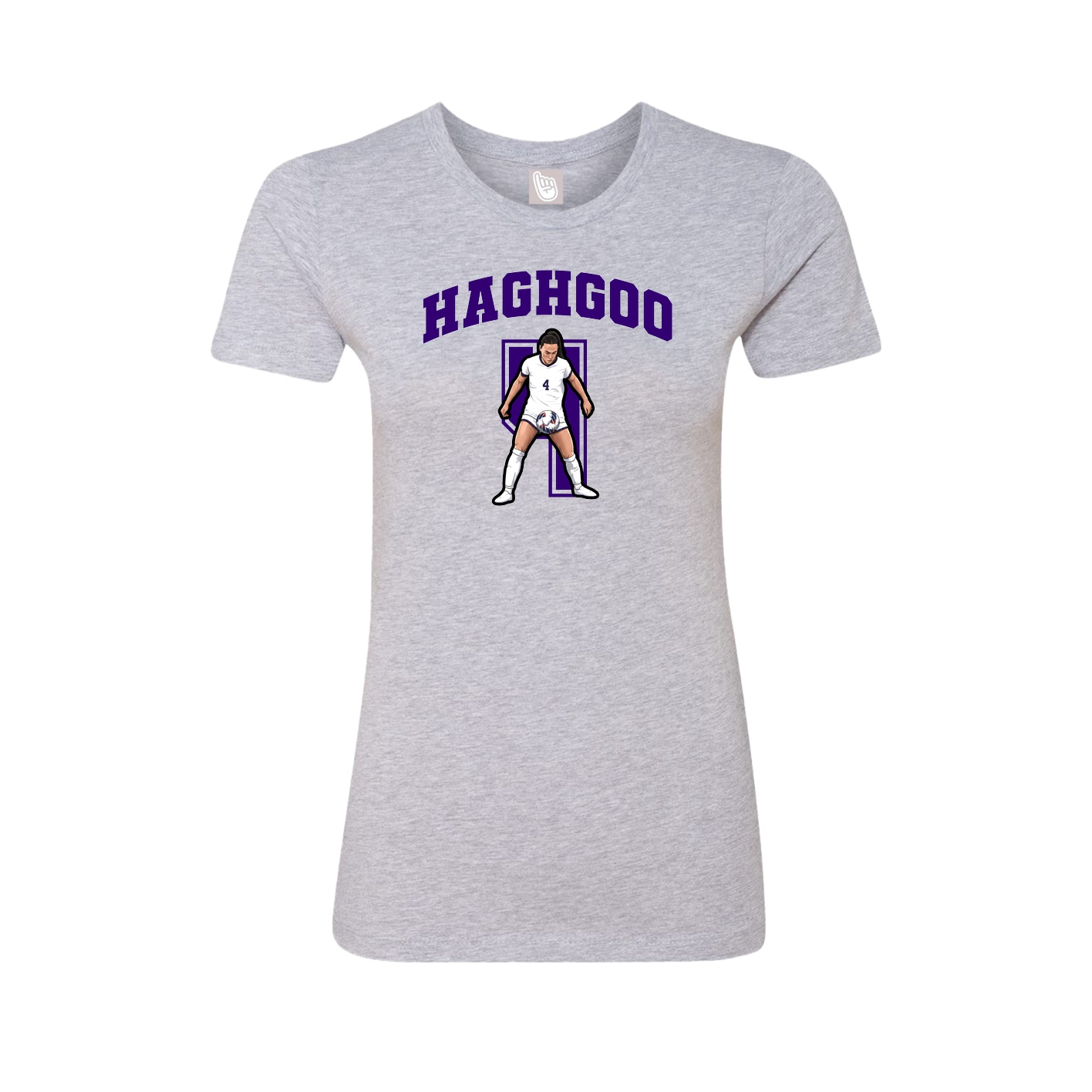 Fitted Women's Tee — Number in Grey