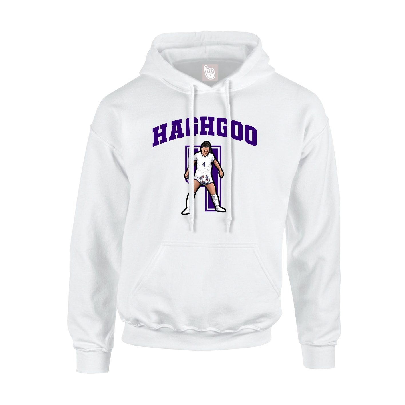 Hoodie — Number in White