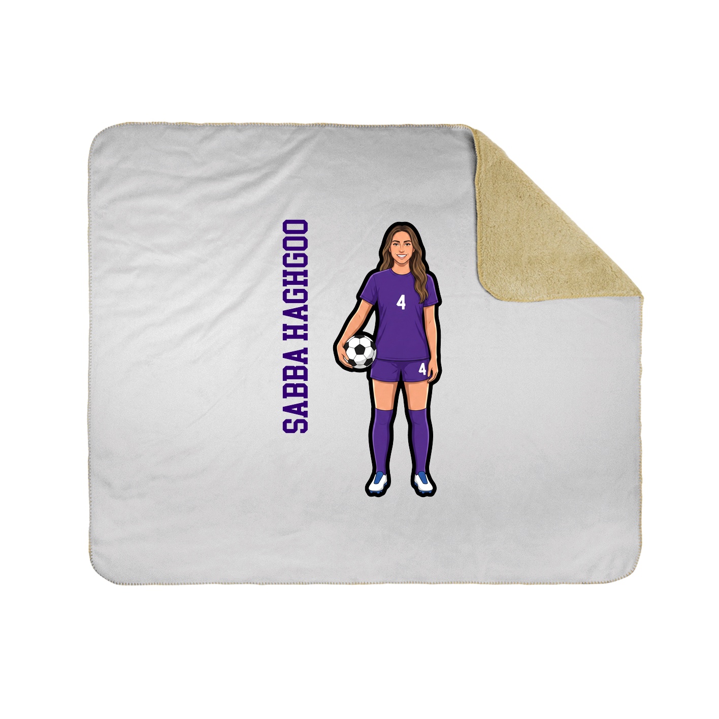 Throw Blanket — Name Vertical in White