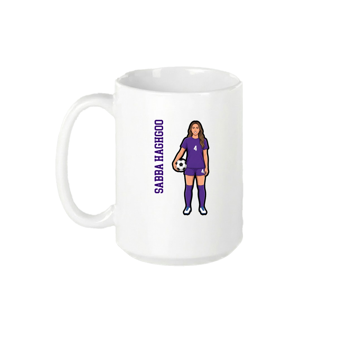 15oz Coffee Mug — Name Vertical in White