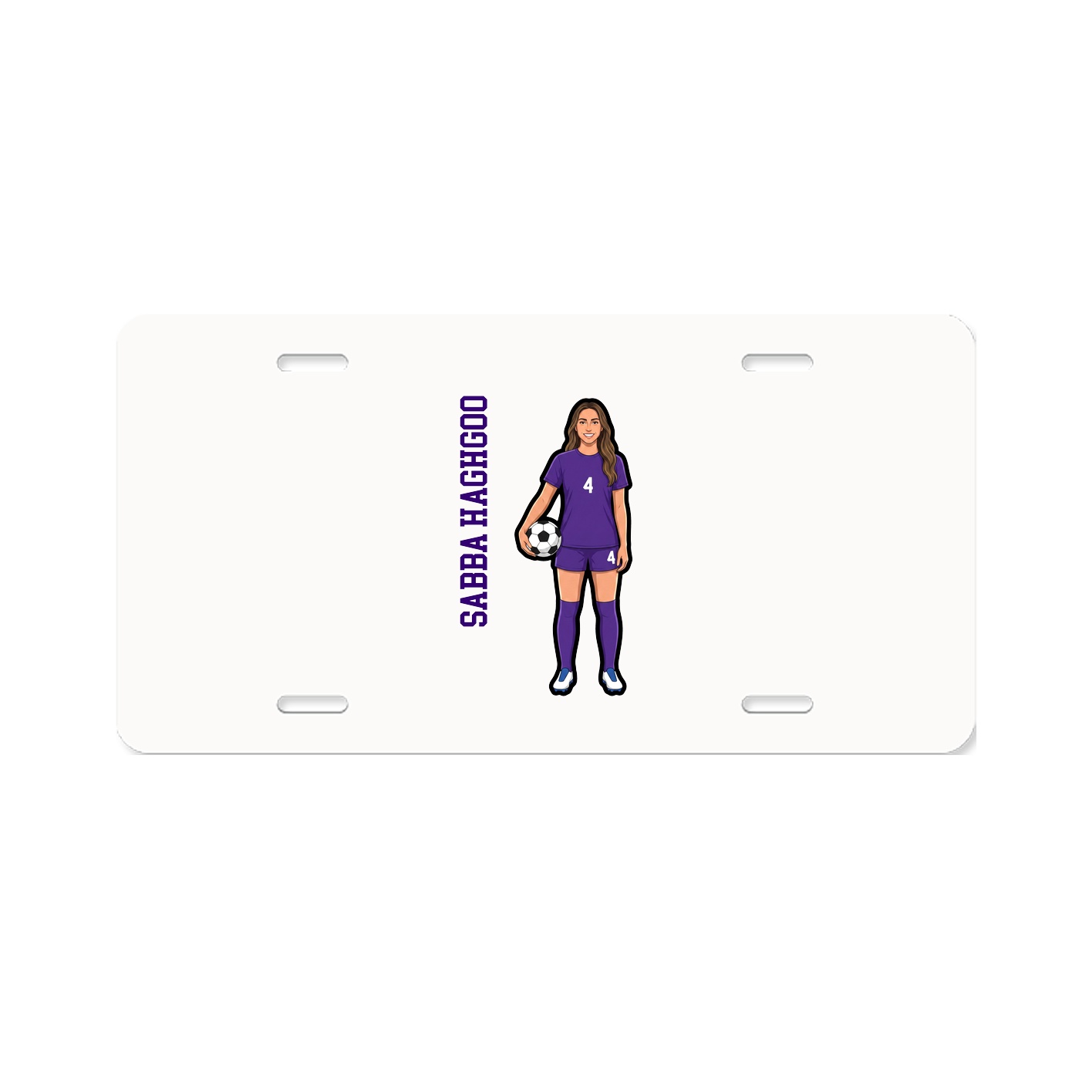License Plate — Name Vertical in Classic