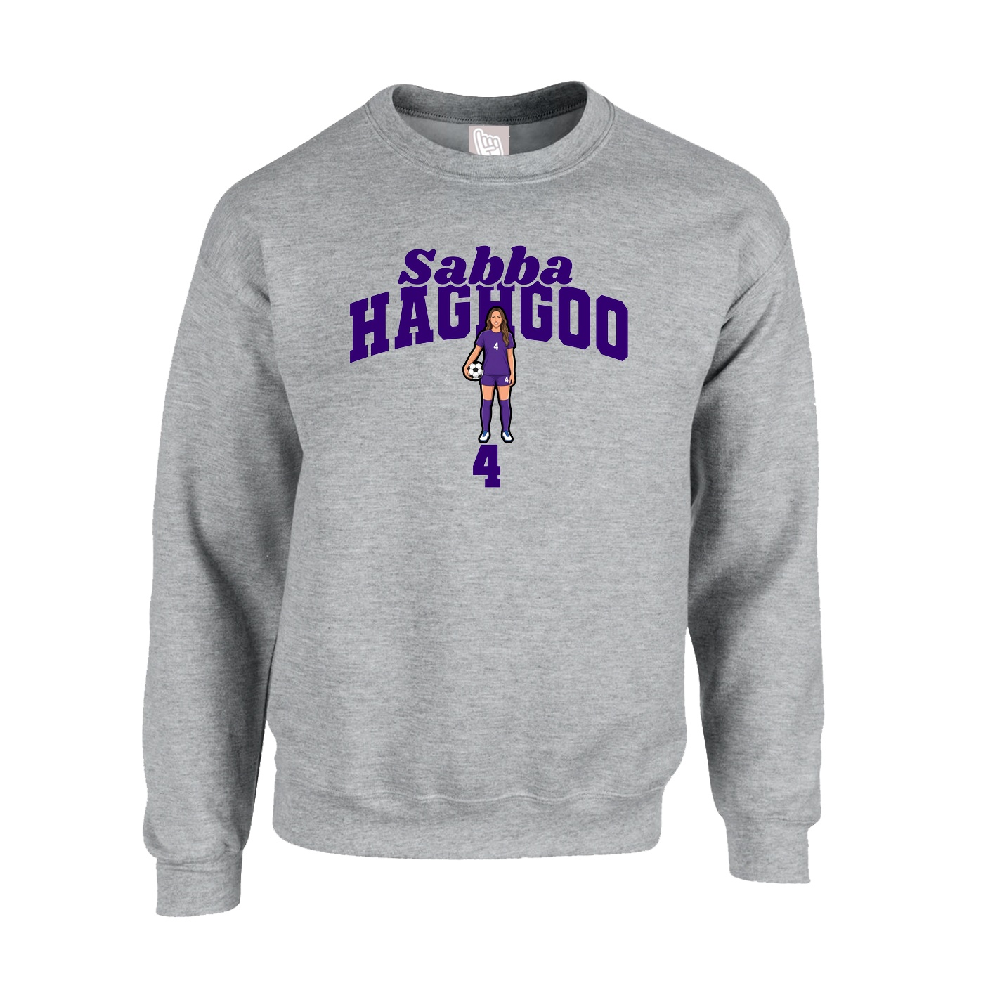 Fleece Crew — Signature Arch in Grey