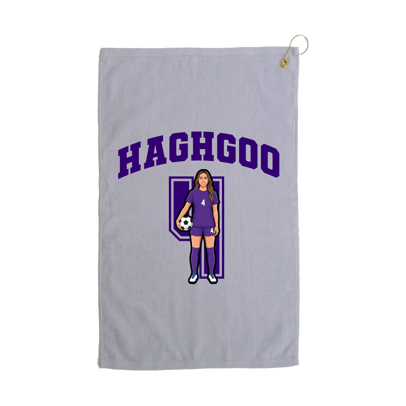Golf Towel — Number in Grey