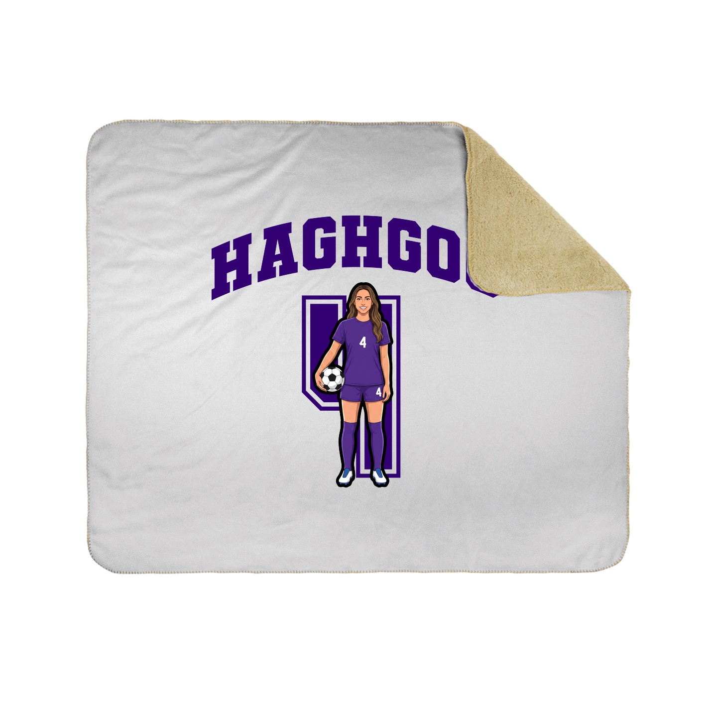 Throw Blanket — Number in White