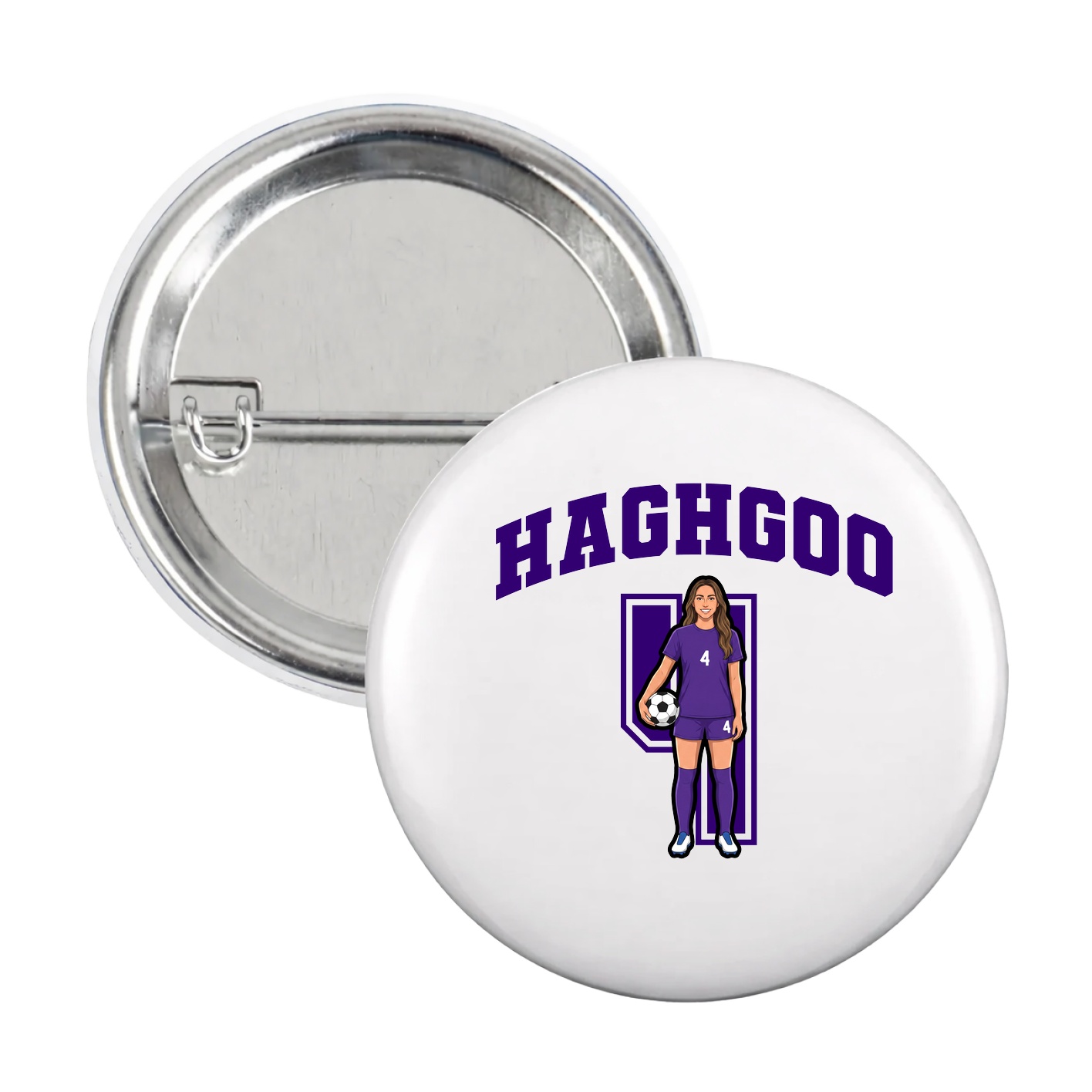 Game Day Button — Number in White
