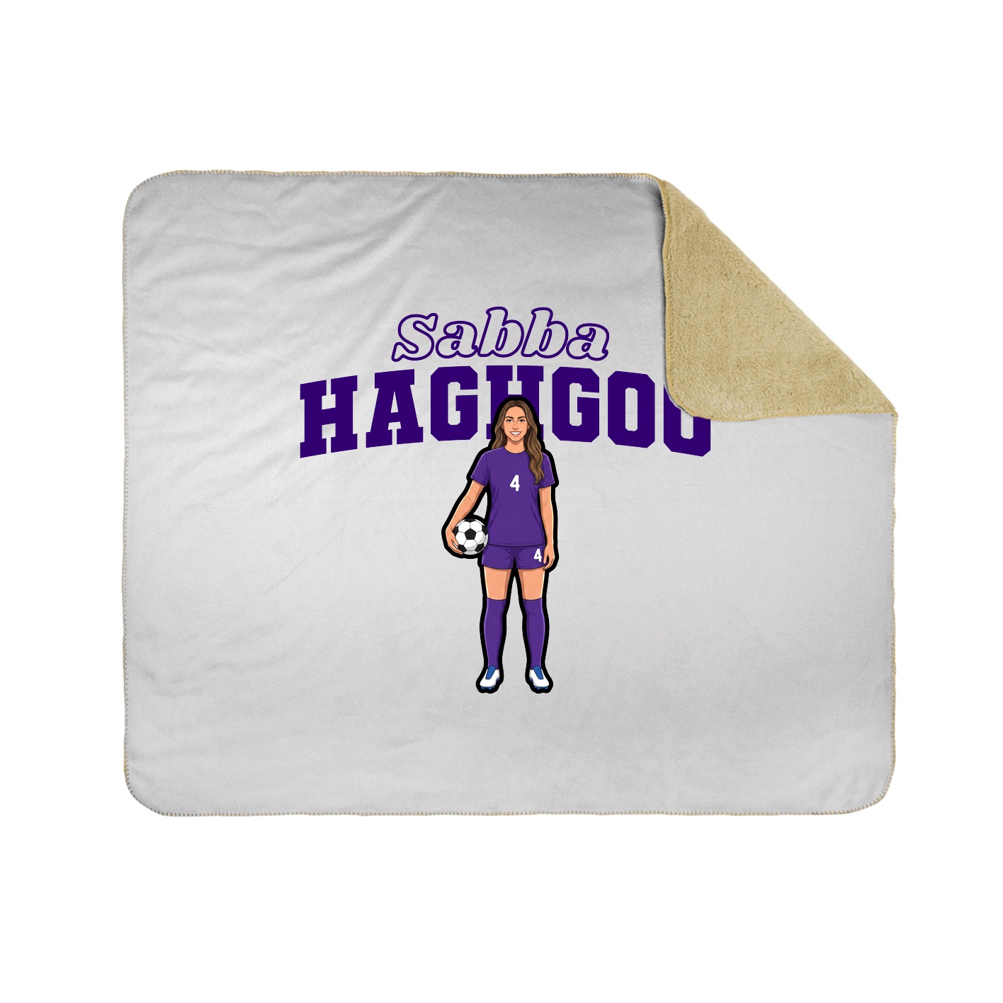 Throw Blanket — Name Arch in White