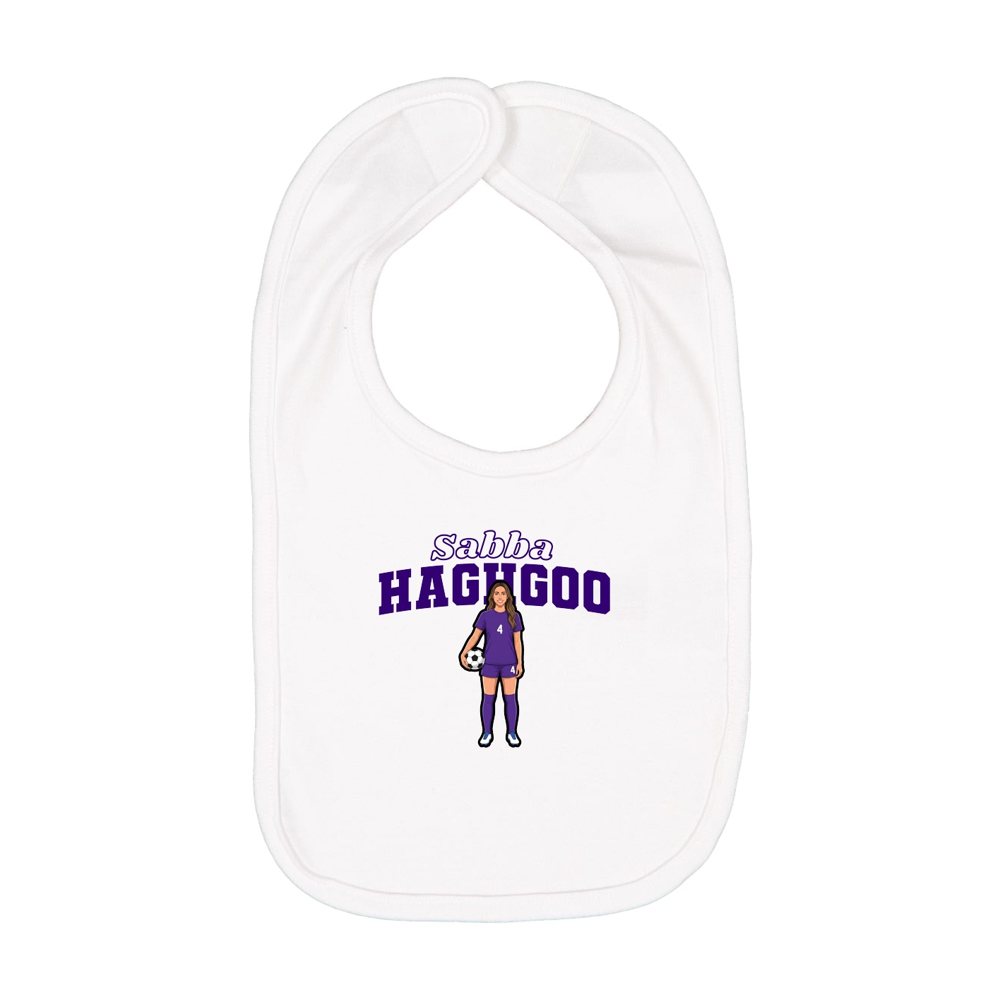 Infant Bib — Name Arch in White