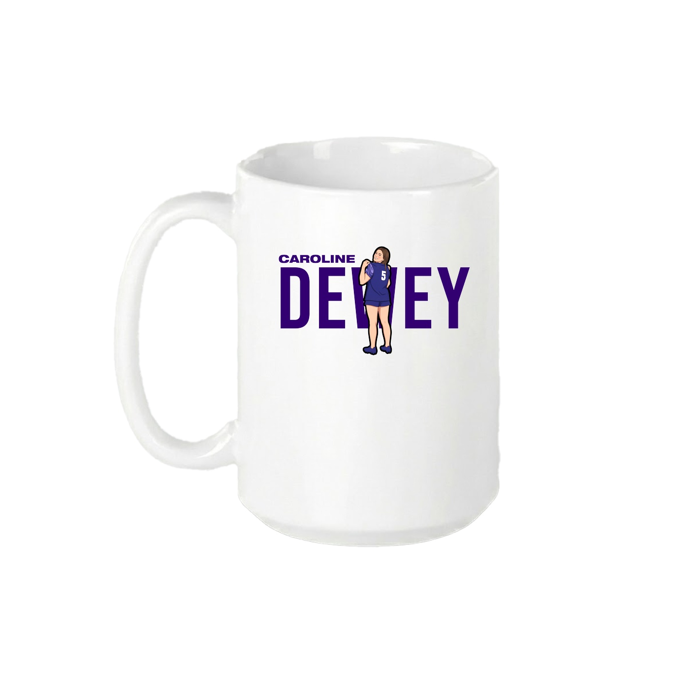 15oz Coffee Mug — Player Name in White