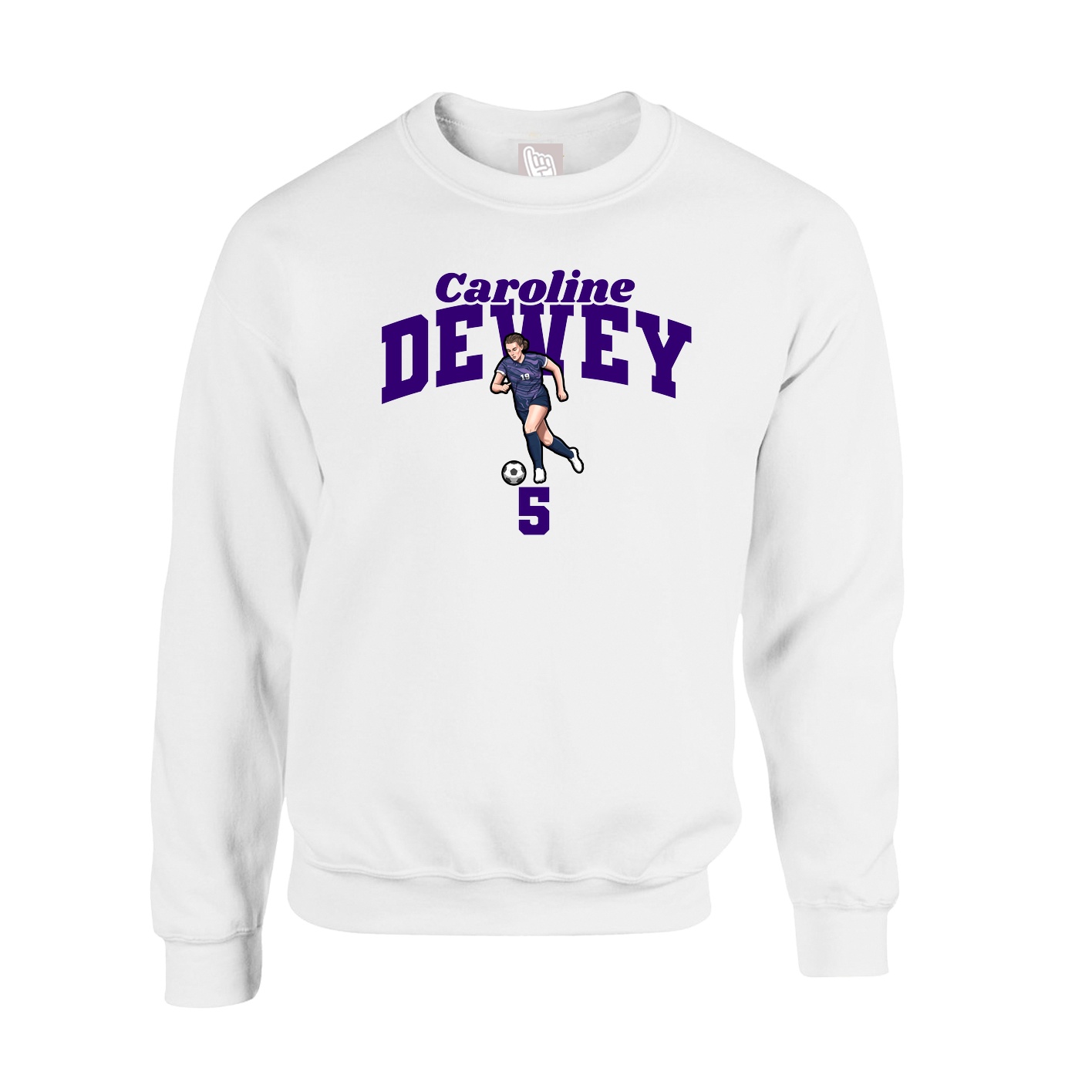 Fleece Crew — Signature Arch in White