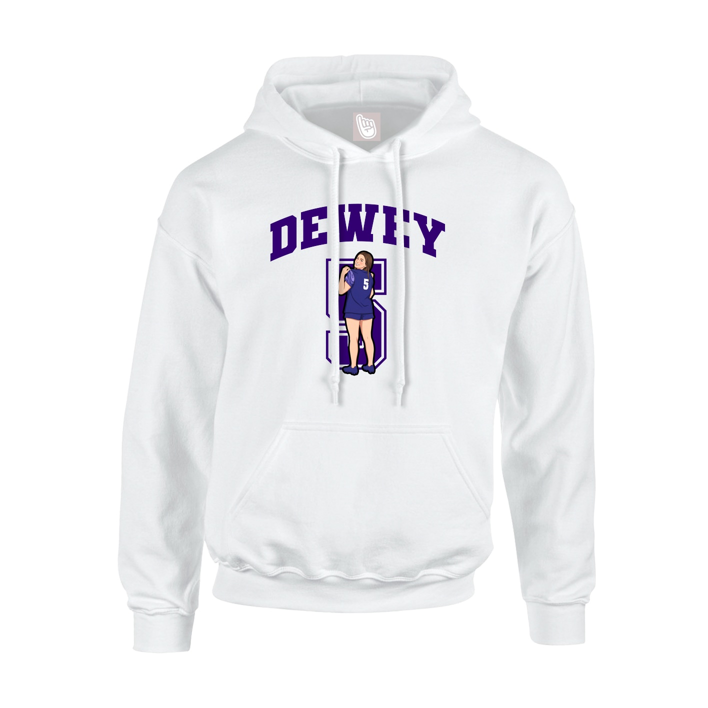 Hoodie — Number in White
