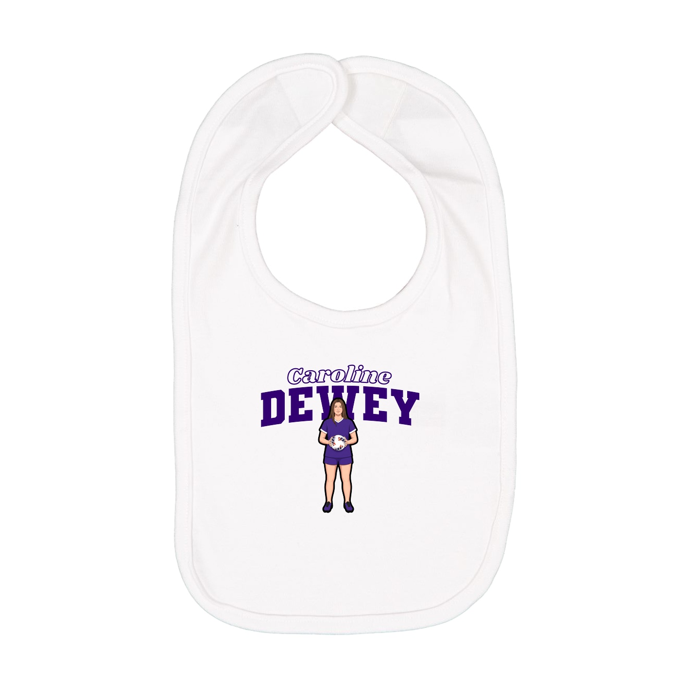 Infant Bib — Name Arch in White