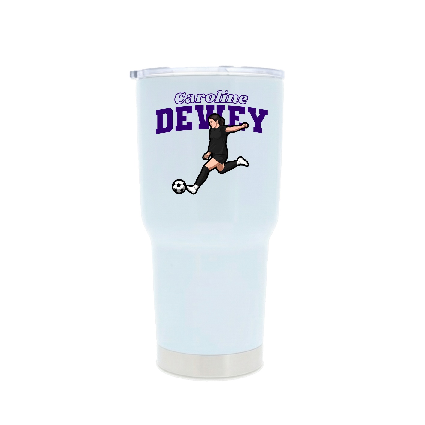 30oz Stainless Steel Tumbler — Name Arch in White
