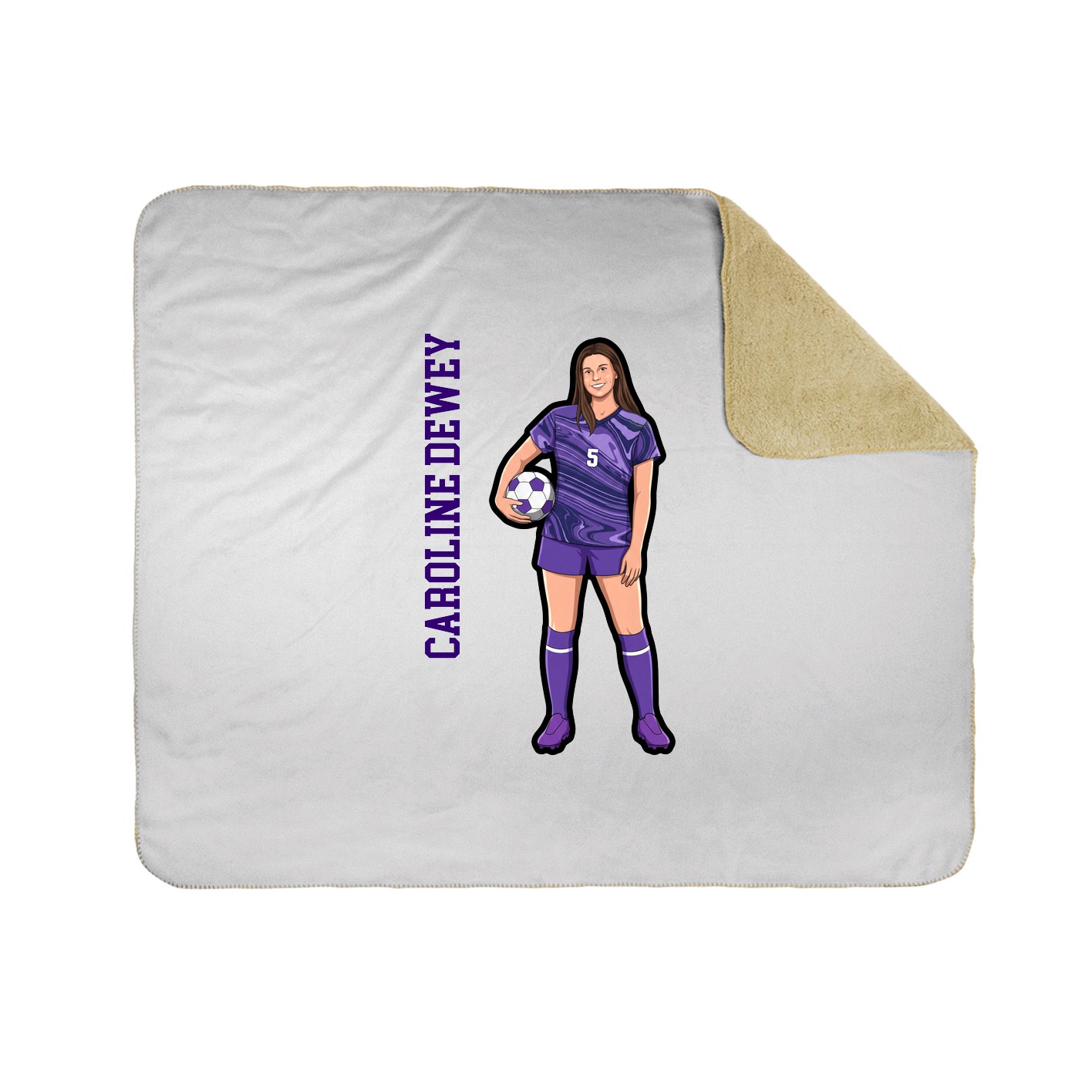 Throw Blanket — Name Vertical in White