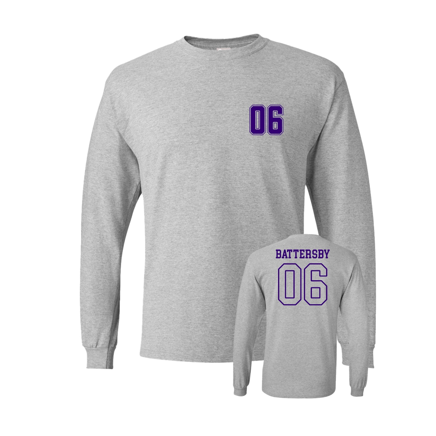 Long Sleeve Tee — Chest Back in Grey