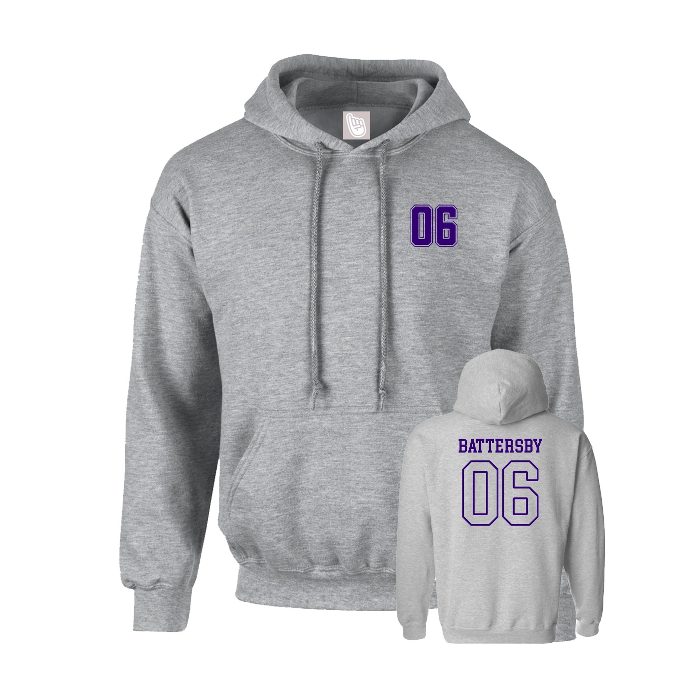 Hoodie — Chest Back in Grey