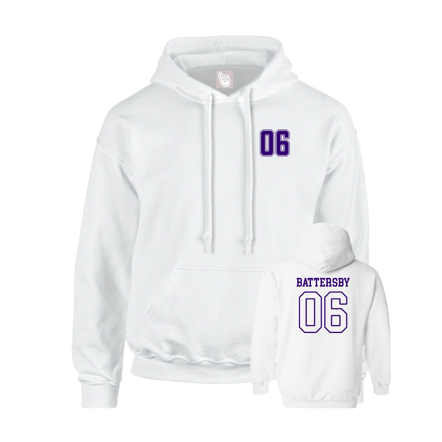 Hoodie — Chest Back in White