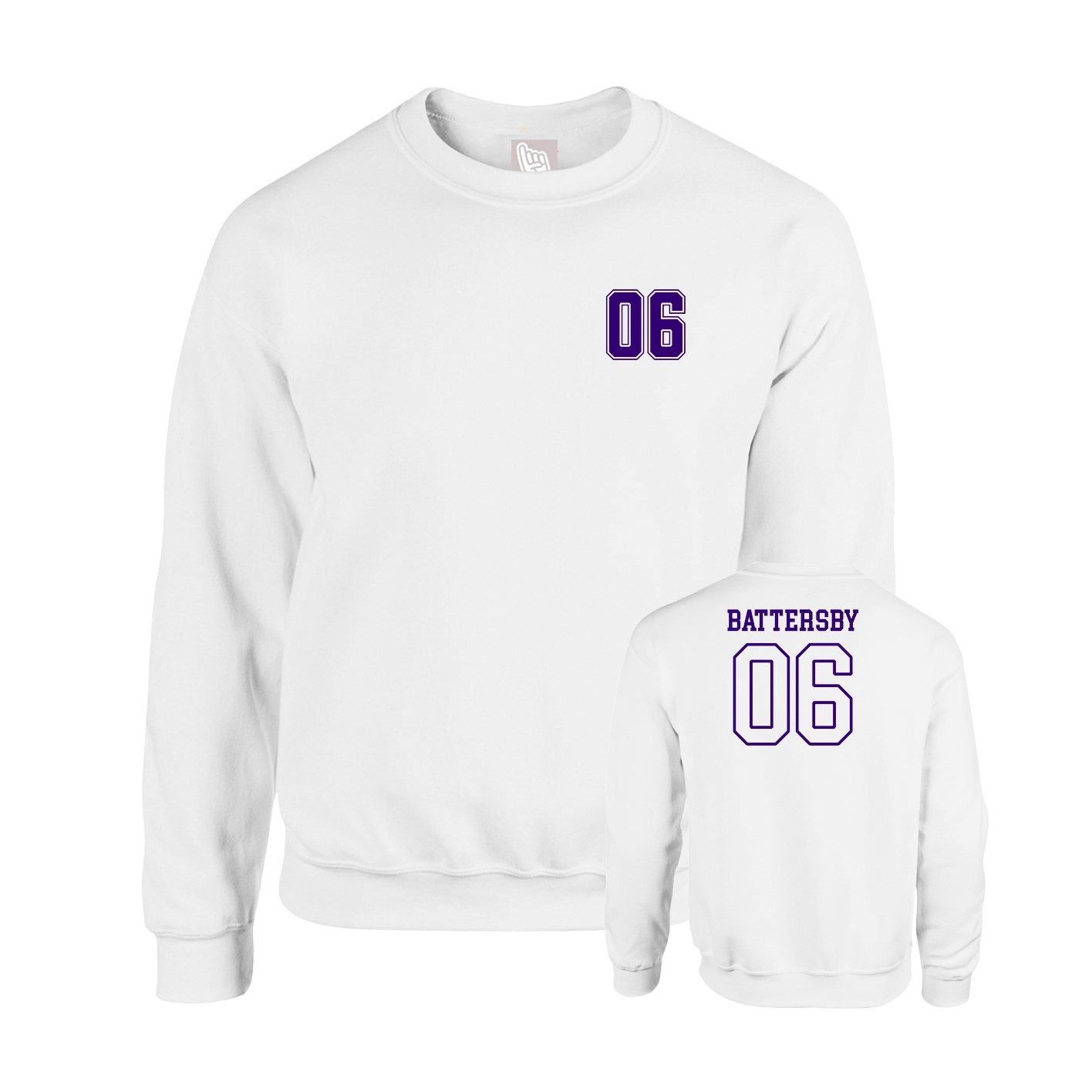 Fleece Crew — Chest Back in White