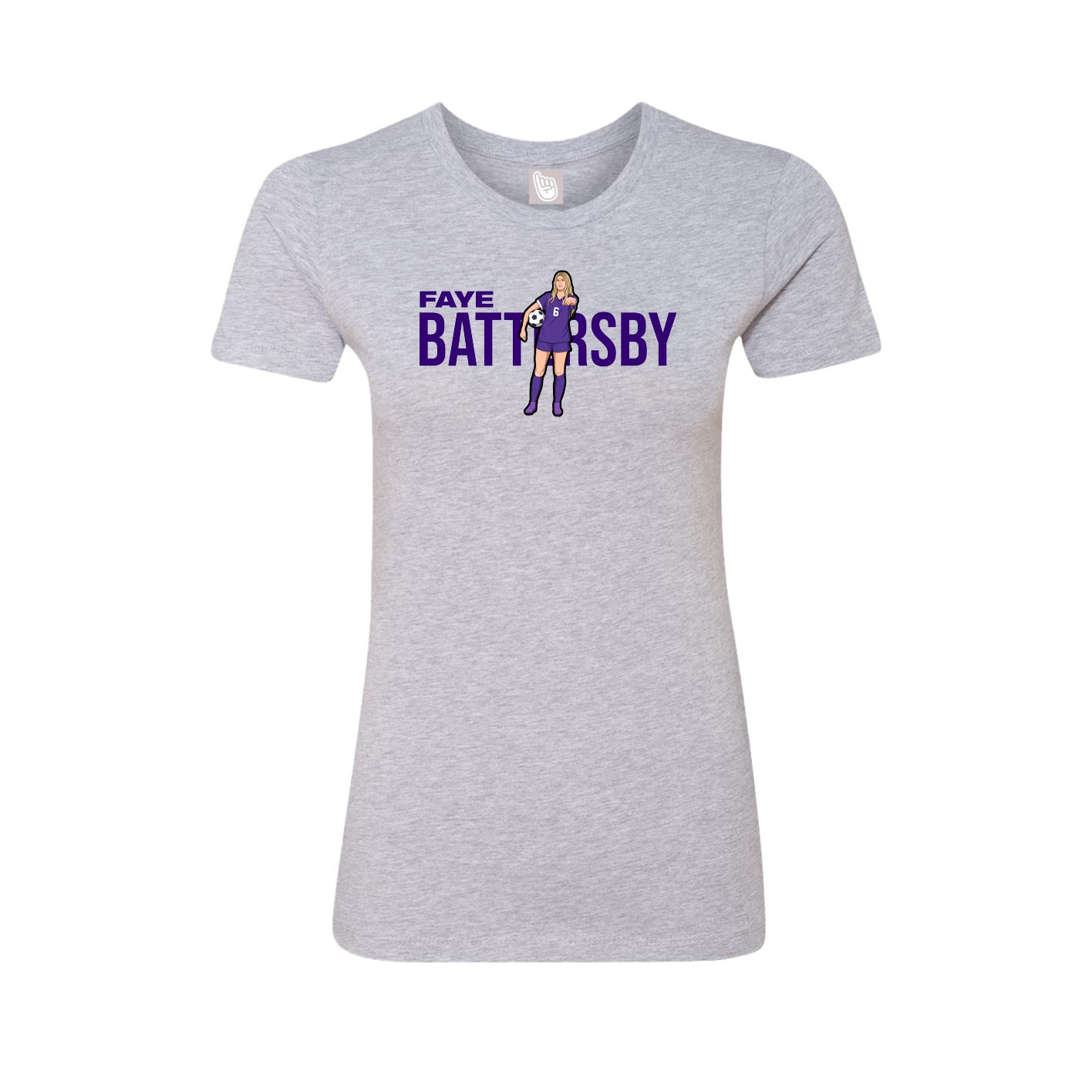 Fitted Women's Tee — Player Name in Grey