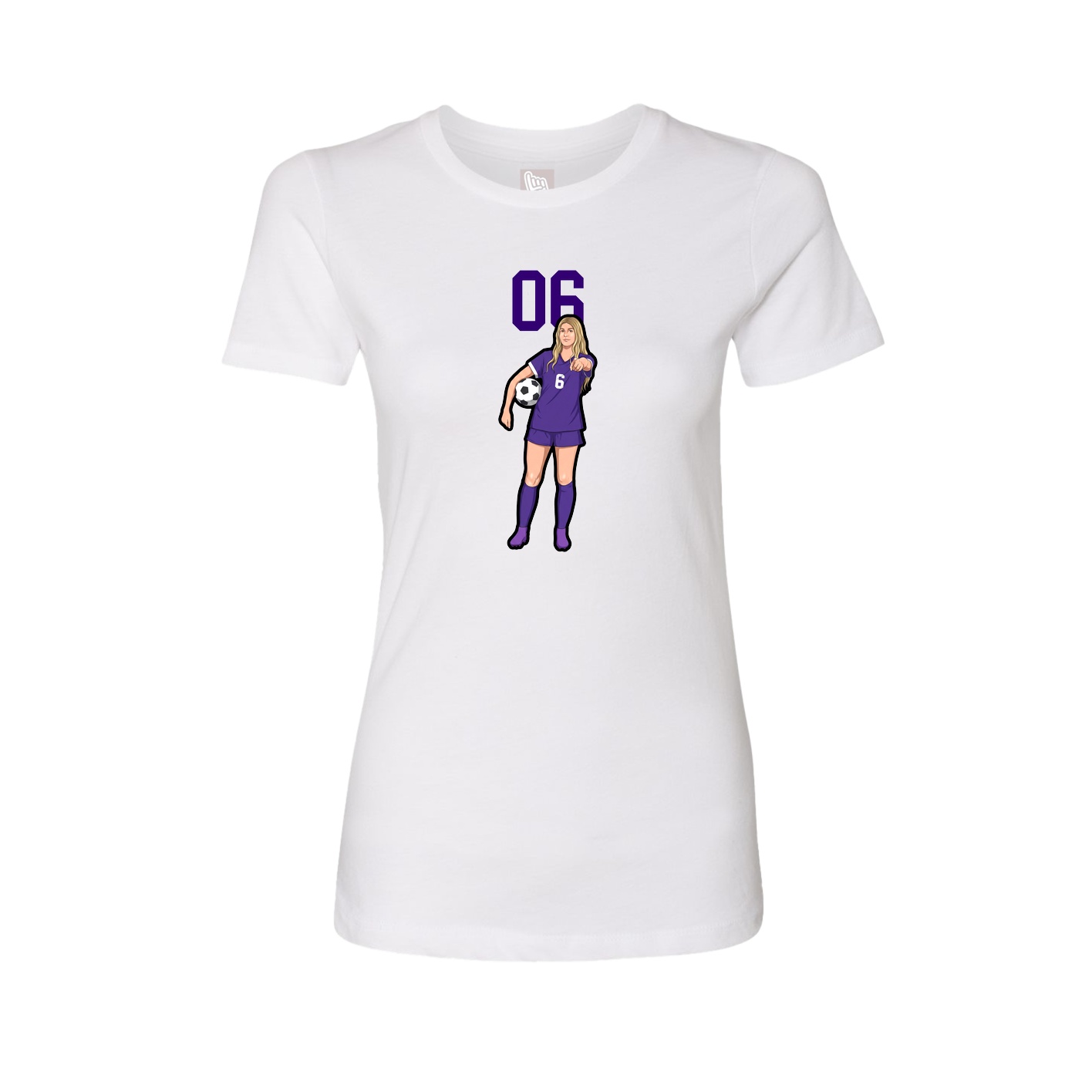 Fitted Women's Tee — Number Top in White