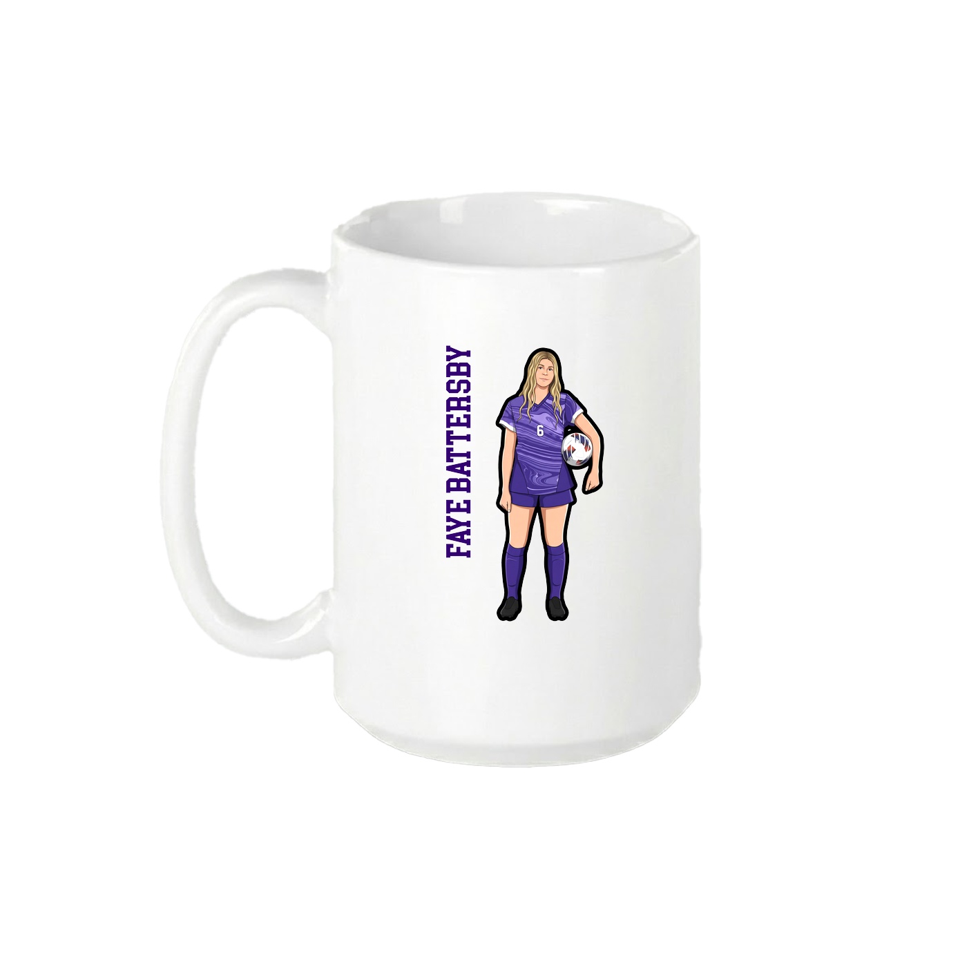 15oz Coffee Mug — Name Vertical in White