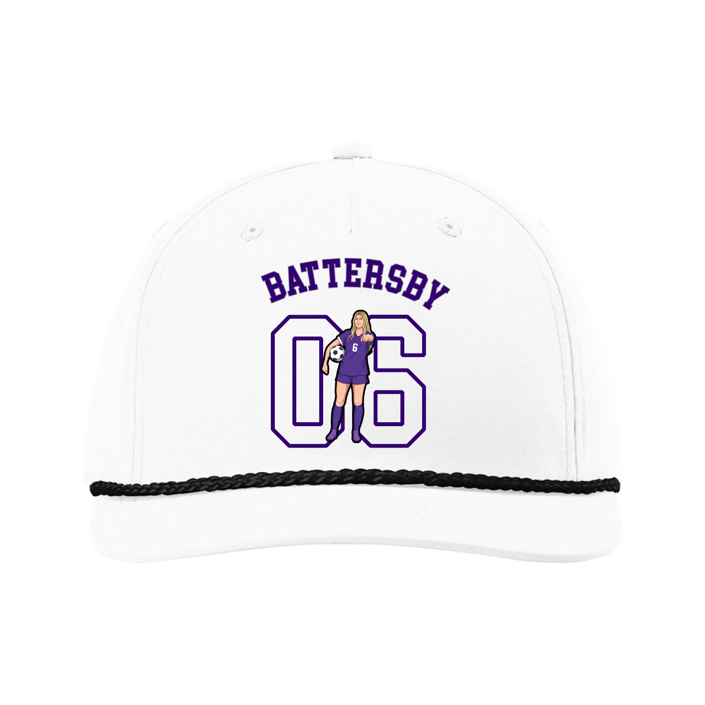 Five-Panel Classic Rope Cap — Shirsey Arch in White