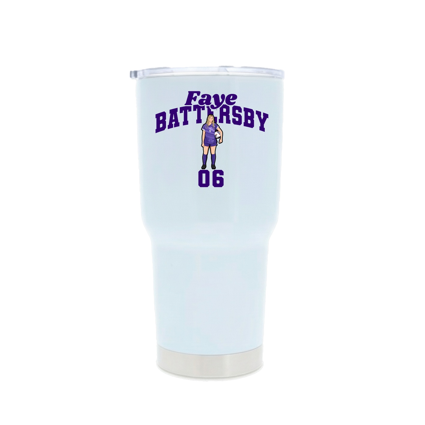 30oz Stainless Steel Tumbler — Signature Arch in White