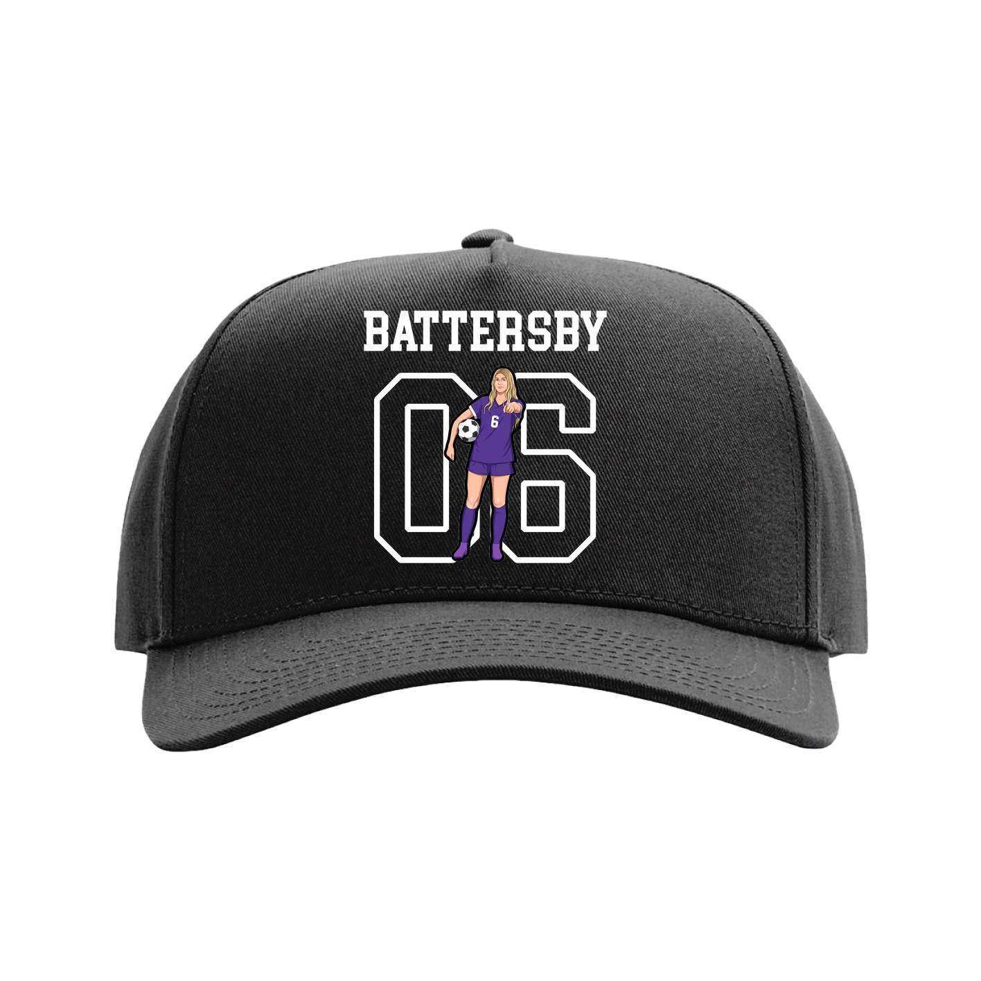 Full Fabric Five-Panel Champ Cap — Shirsey in Black