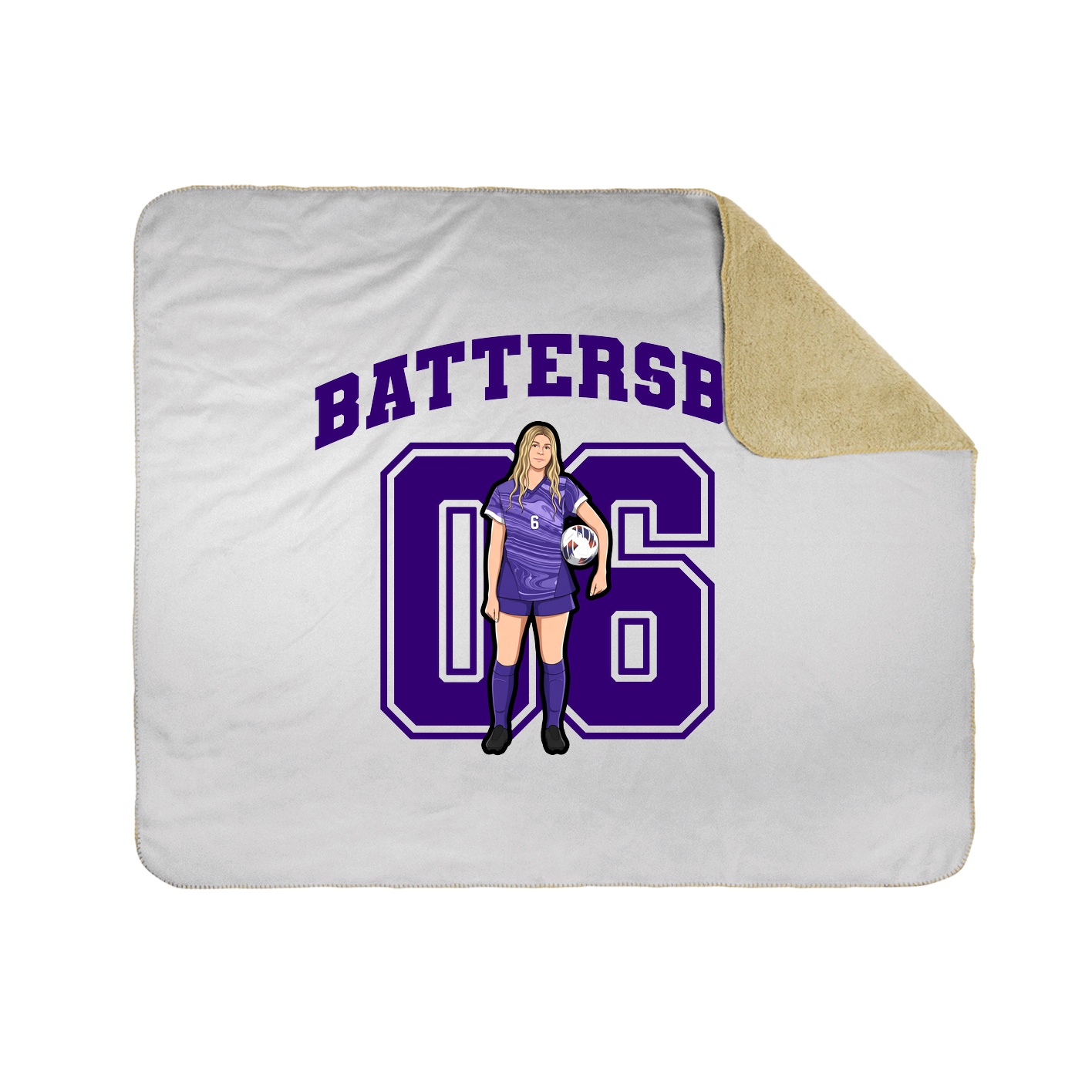 Throw Blanket — Number in White
