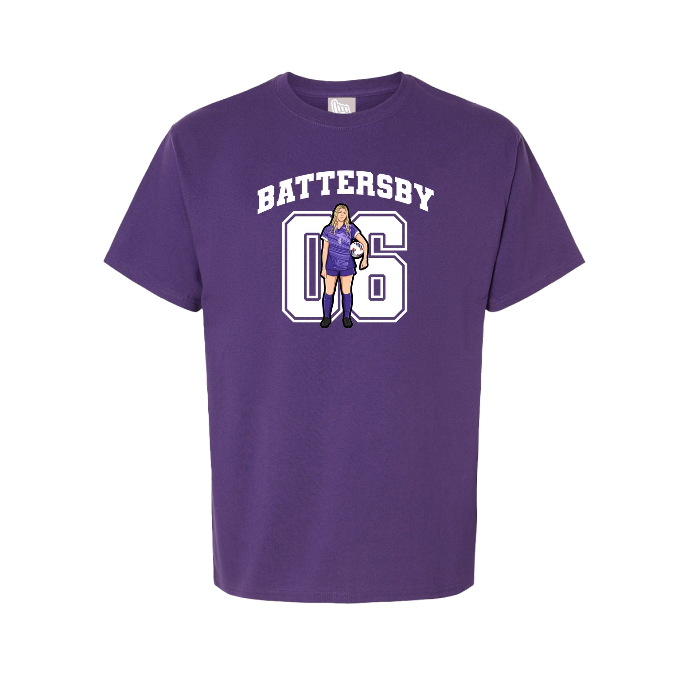 Youth Tee — Number in Purple