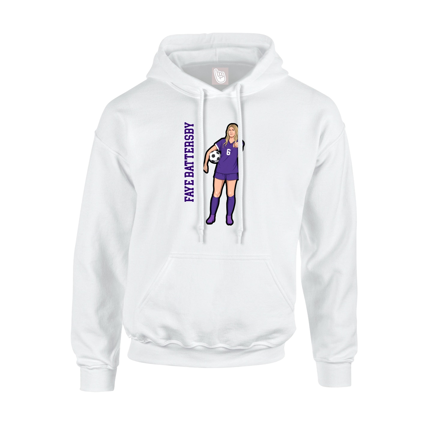 Hoodie — Name Vertical in White