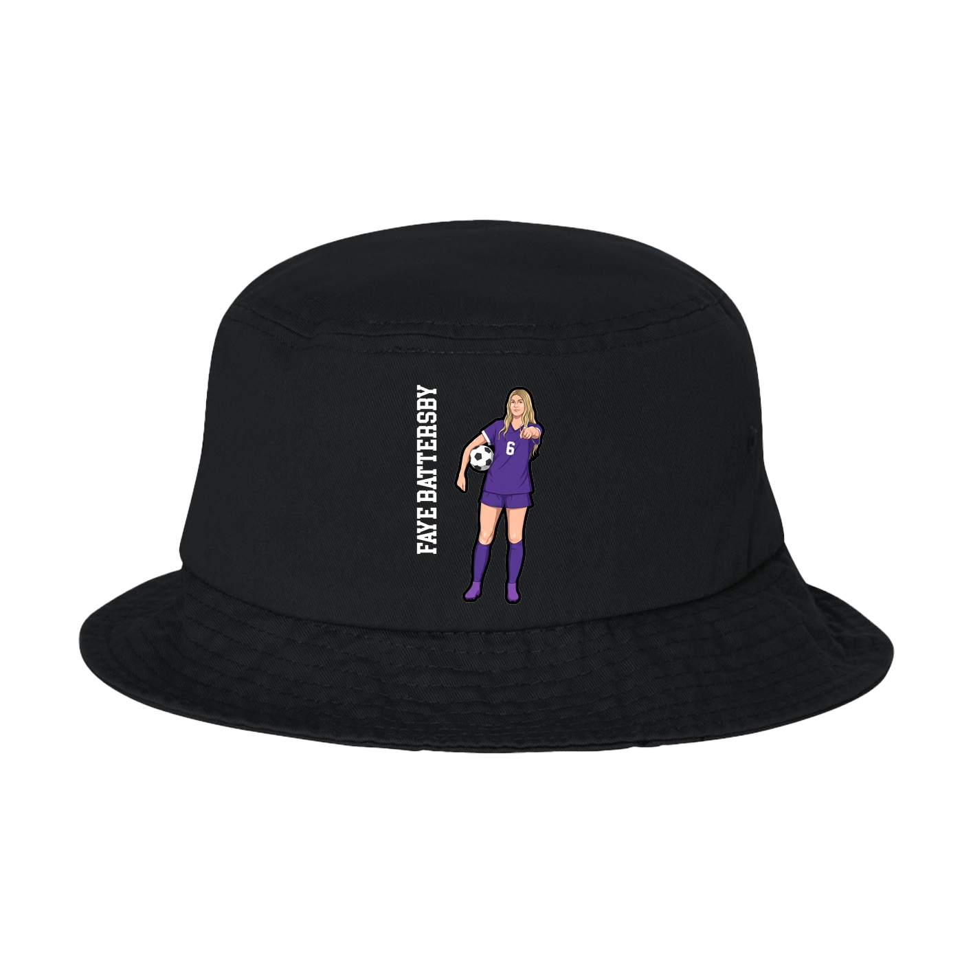 Bucket Cap — Name Vertical in Black
